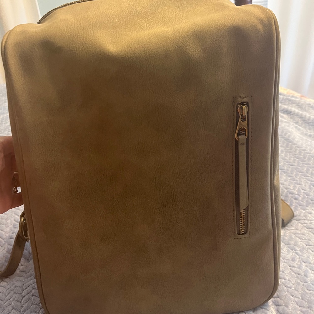 Olive Leather Backpack